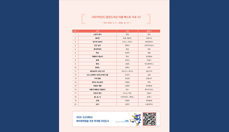 2025학년도 중앙도서관 대출 베스트 자료 20 대표이미지